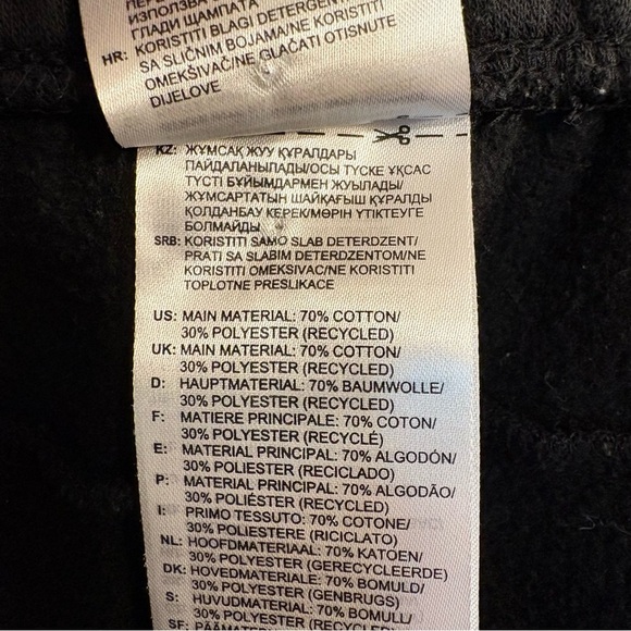 Adidas Women’s Sweat Pants Black White Stripe L 12/14 Fleece Straight Leg Track - Picture 6 of 6